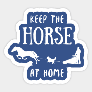 Horse Mushing - white Sticker
